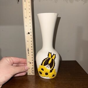 Vintage sunflower and butterfly vase
